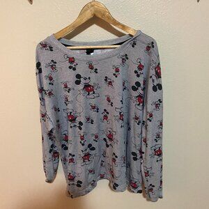 Disney Mickey Mouse Women's Lounge Pajama Shirt Size Large